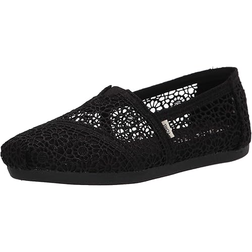TOMS womens Alpargata Loafer, Black, 6.5 US