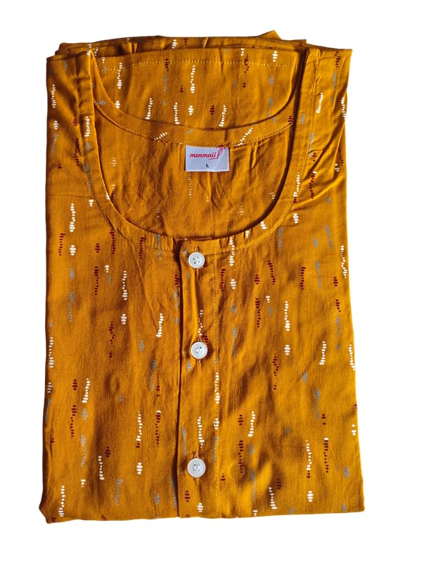 Image of MENMAII Women's [L-4XL] Full Open /Front Buttoned [a Kind of Adaptive Clothing] Multipurpose Nighty for Maternity /Pregnancy /Elderly /Patient /Feeding /Hospital Purpose Nighty Calf Length