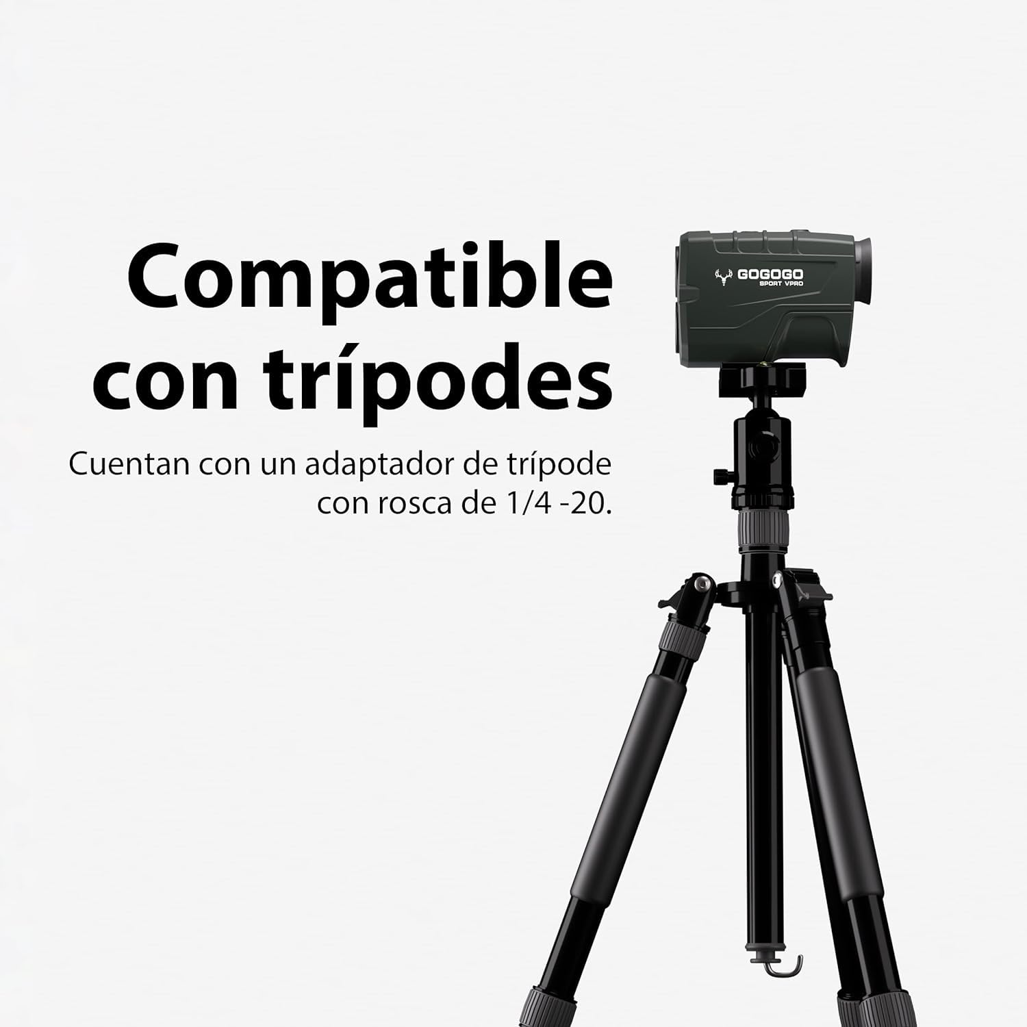 Gogogo Sport Vpro Telémetro Caza Golf 1097 M/Yardas con Luz Roja, Recargable 6X Aumento Medidor Laser con Bolsa Portátil de Bloqueo de Bandera & Vibración, Escaneo, Precisión ±1yd, Linea de Datos