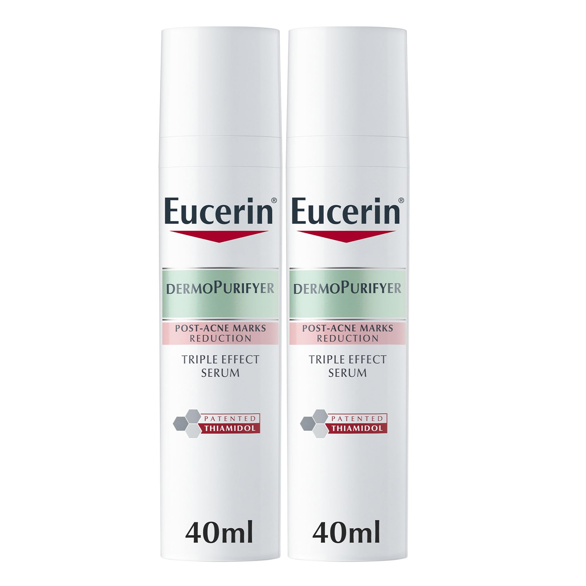 Eucerin DermoPurifyer Oil Control Triple Effect Face Serum with Thiamidol and Salicylic Acid, for Oily and Acne-Prone Skin, Post-Acne Marks Reduction, Long-Lasting Matte Finish, 40ml x 2