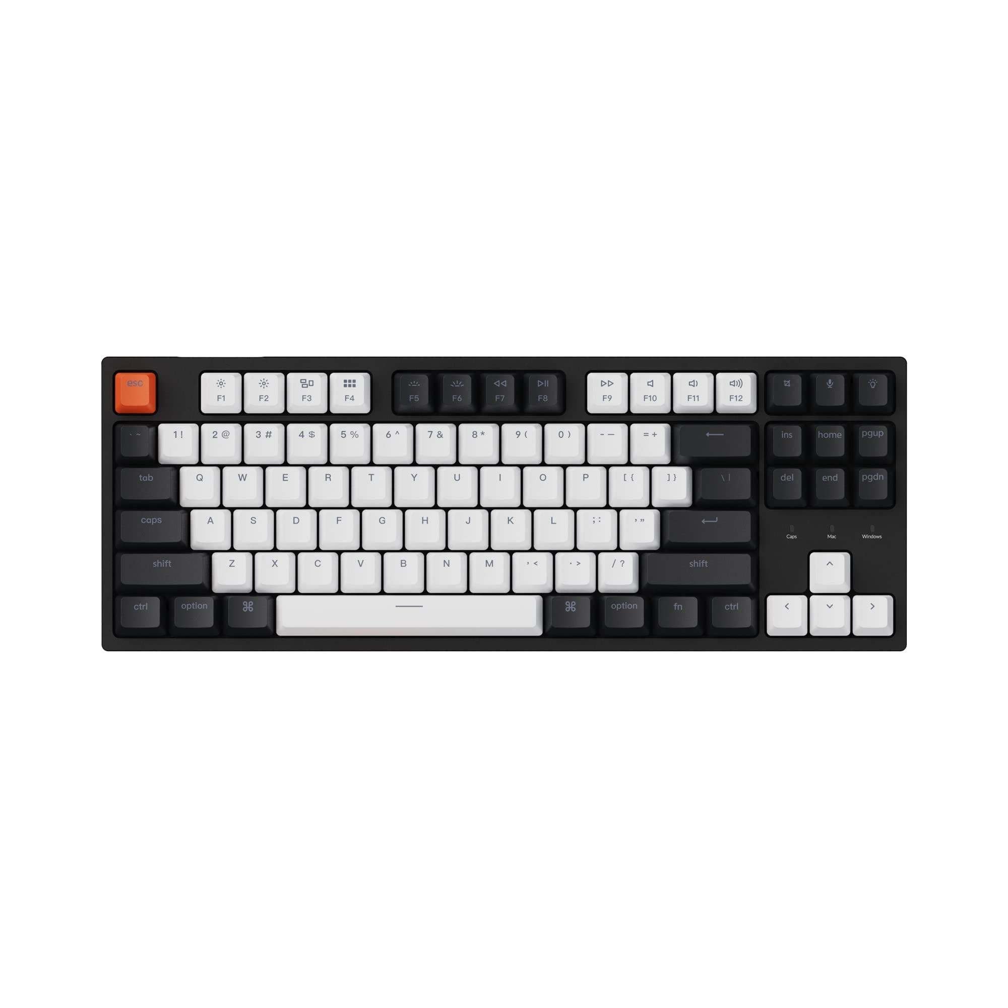 Keychron C1 Hot-swappable Wired Mechanical Keyboard with Gateron G Pro Red Switch/Double-Shot ABS Keycaps/White Backlight/USB Type-C Cable, Tenkeyless