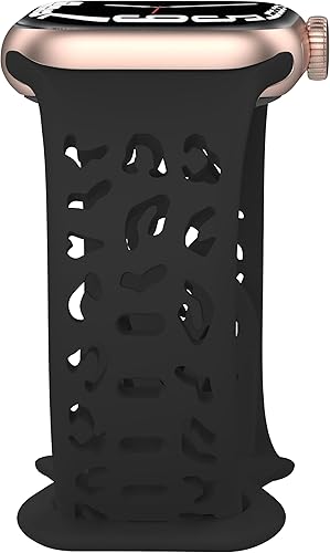 Correa de silicona de leopardo compatible con Apple Watch Band 1.496 in 1.575 in 1.614 in 1.654 in 1.732 in 1.772 in 1.929 in, pulseras deportivas