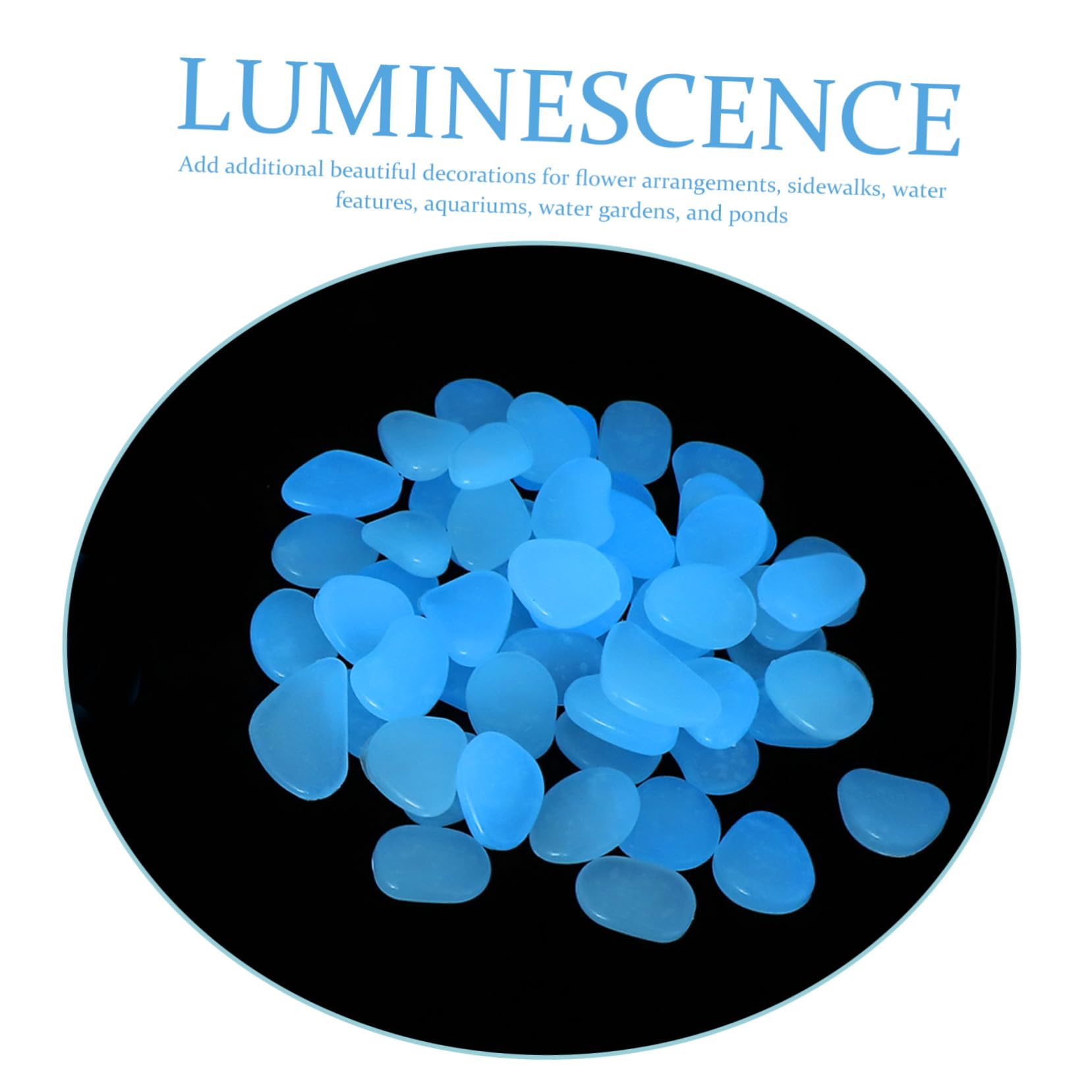 500 Piezas pecera de Piedra Fluorescente Rocas de Acuario a Granel Rocas noctilucentes Rocas de pecera Piedra Acuario Adornos Acuario Piedras de Acuario Rocas Luminosas Resina Blue