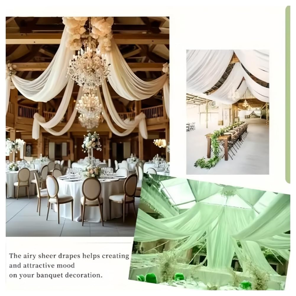 Tüllstoff Hochzeit Vorhang Deko Hochzeitsbogen-Vorhang Tüll Stoffe Weicher Dekostoff Drapierstoff für Hochzeits Hintergrund Zeremonie Tischdeko Party Kleid Tüllrock Champagner 75cmx50m