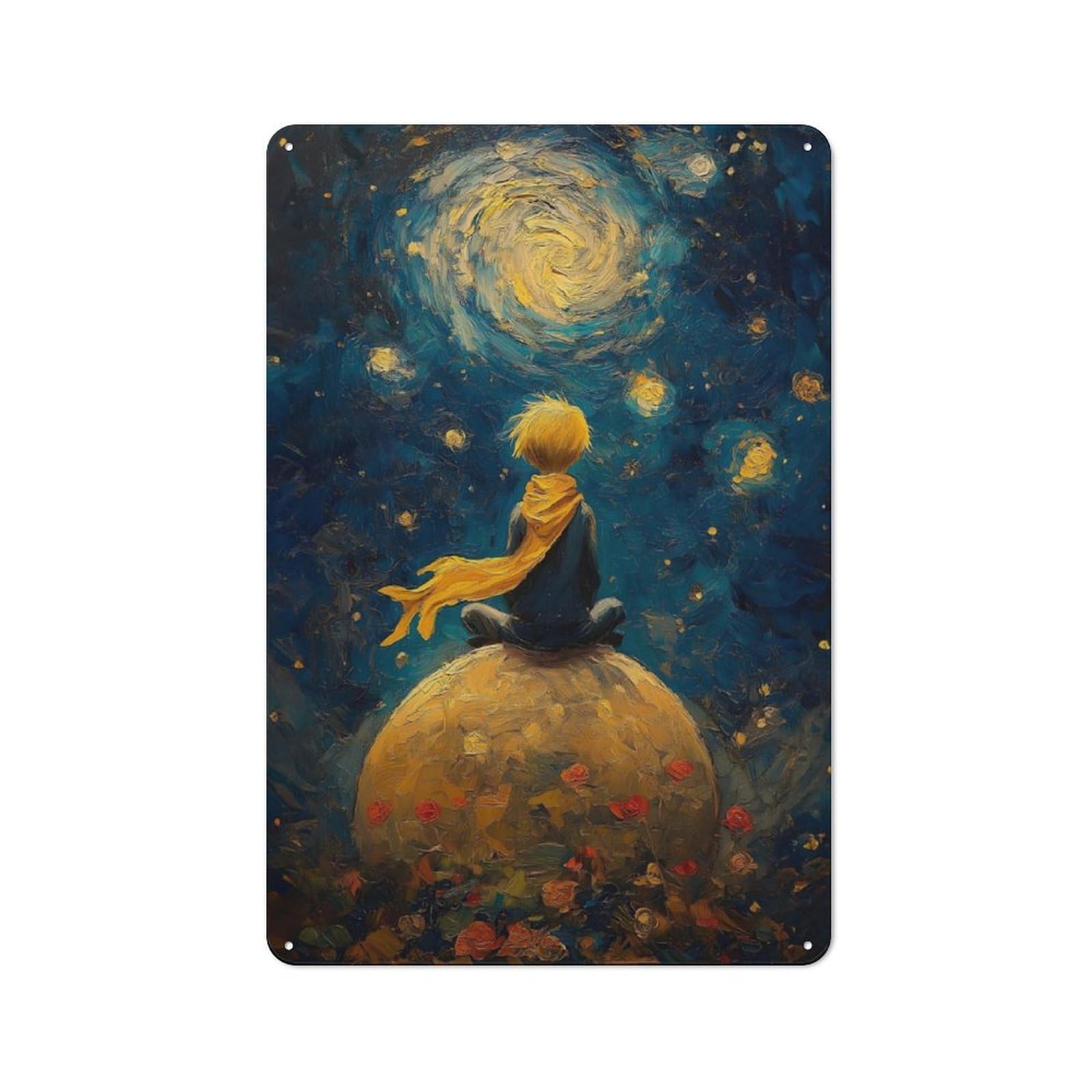 Junmoney Keeper Of Planets Tin Wall Plaque 30X20cm With For Pub Or Café, Suited To Pub Decor Enthusiasts, For Retro Home Interiors