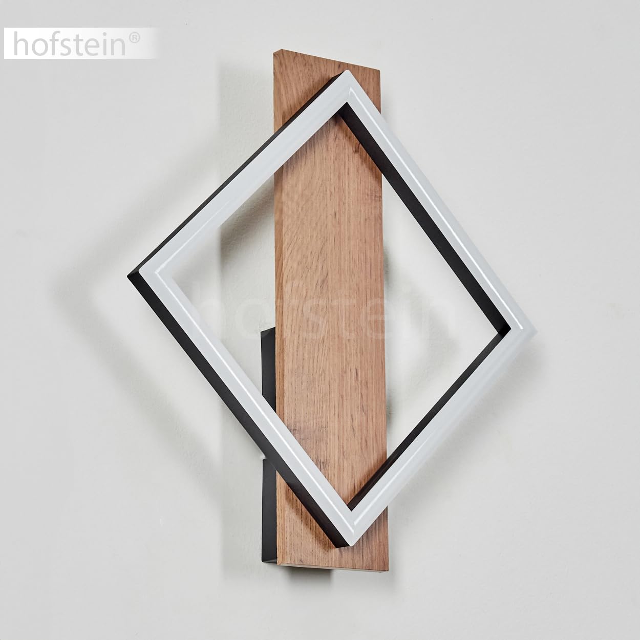 LED Wandleuchte Cascada, moderne Wandlampe aus Metall/MDF/Kunststoff in Schwarz/Holzoptik/Weiß, 12 Watt, 1350 Lumen, 3000 Kelvin