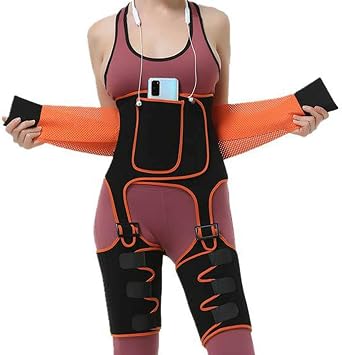 Hip Brace Waist Thigh Fixation Brace Correction Belt Compression Brace Groin Thigh Sleeve Hip Leg Support for Hip Pain Relief Orange L/Large