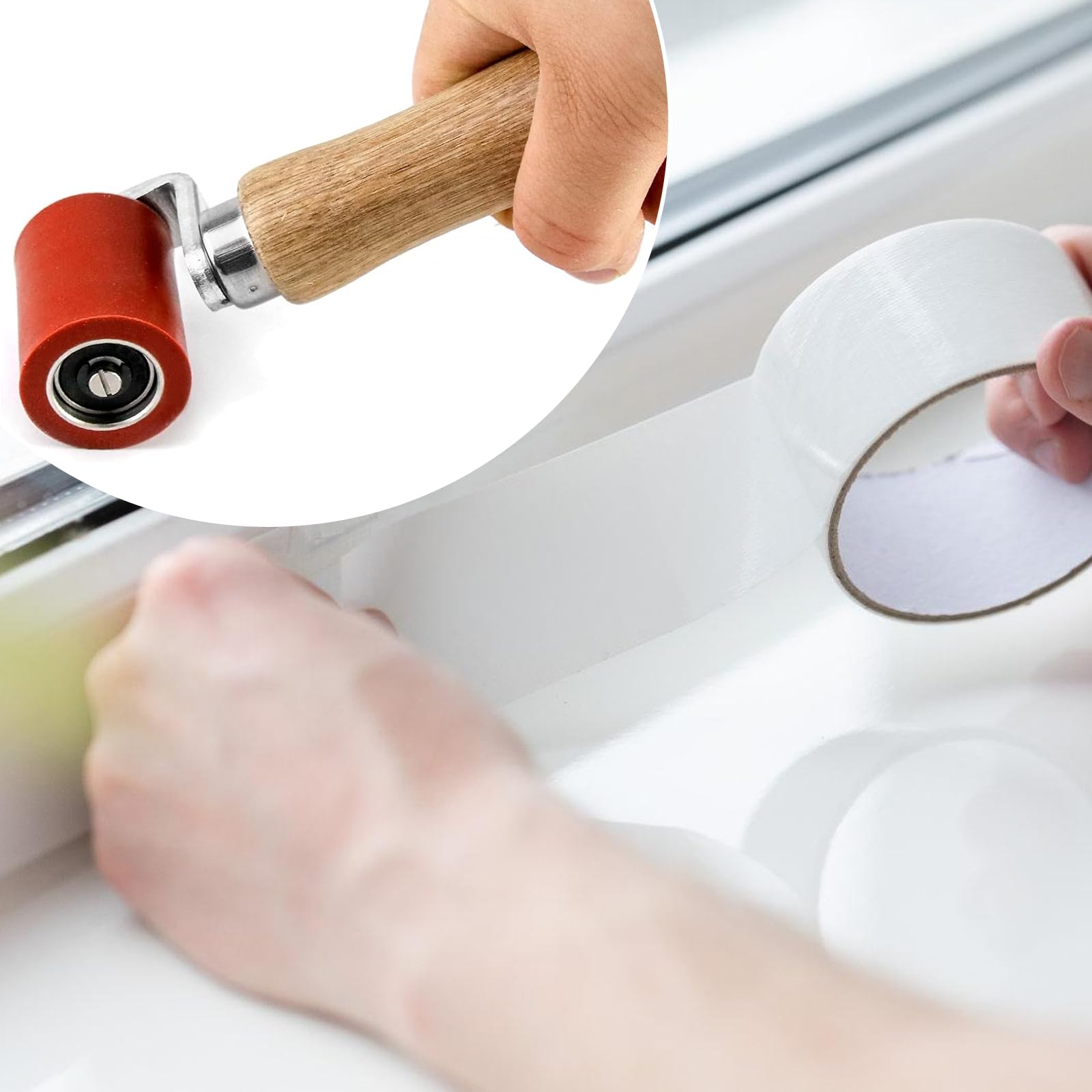 Silikon Andrückrolle: 40mm Hochtemperaturbeständige Hartgummi Nahtroller, Handdruck Roller Roofing Andruckrolle Werkzeug für Kantenumleimer und zum Verschweißen von PVC-Planen
