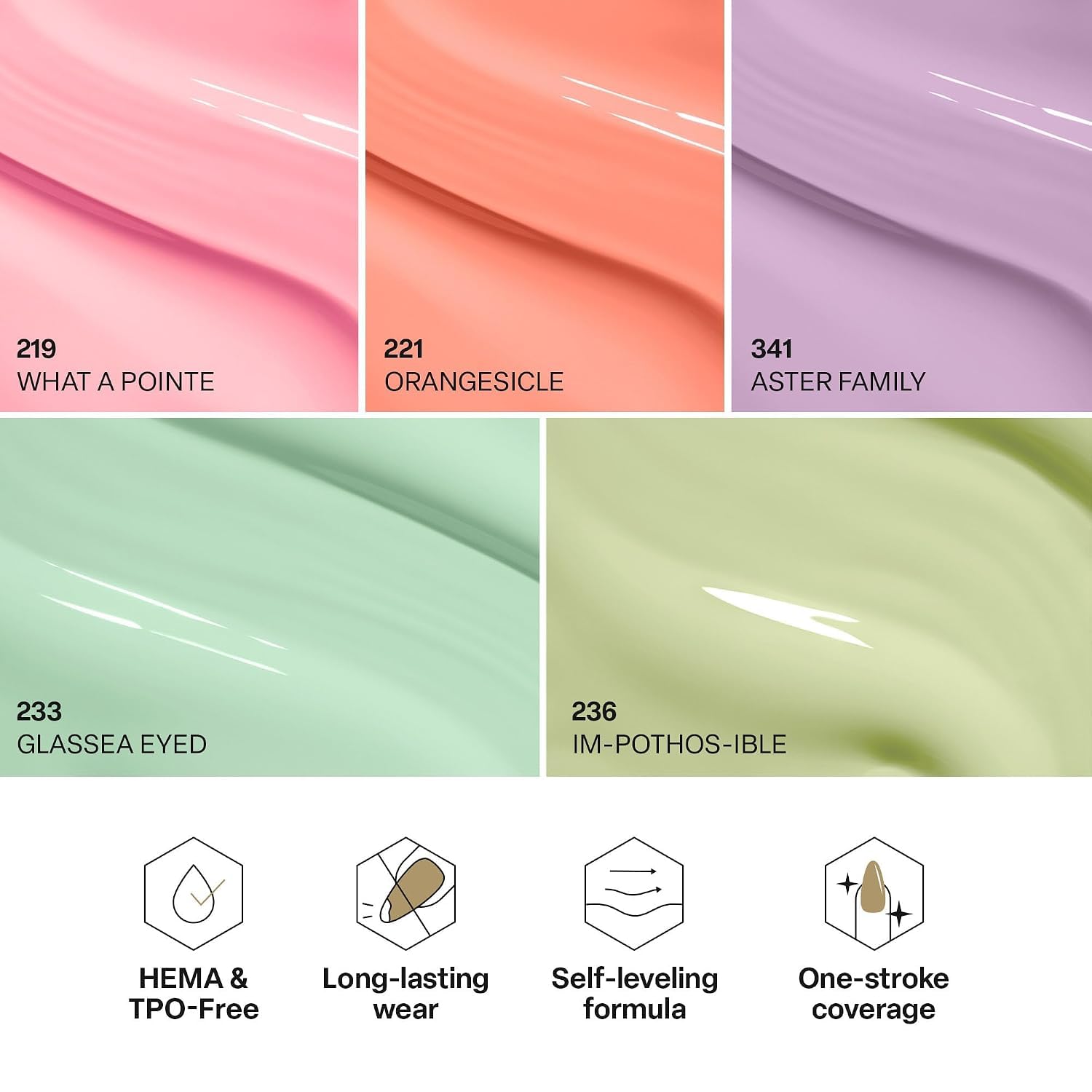 APRÉS Gel Couleur - Juego de combinación, 5 x 15 ml