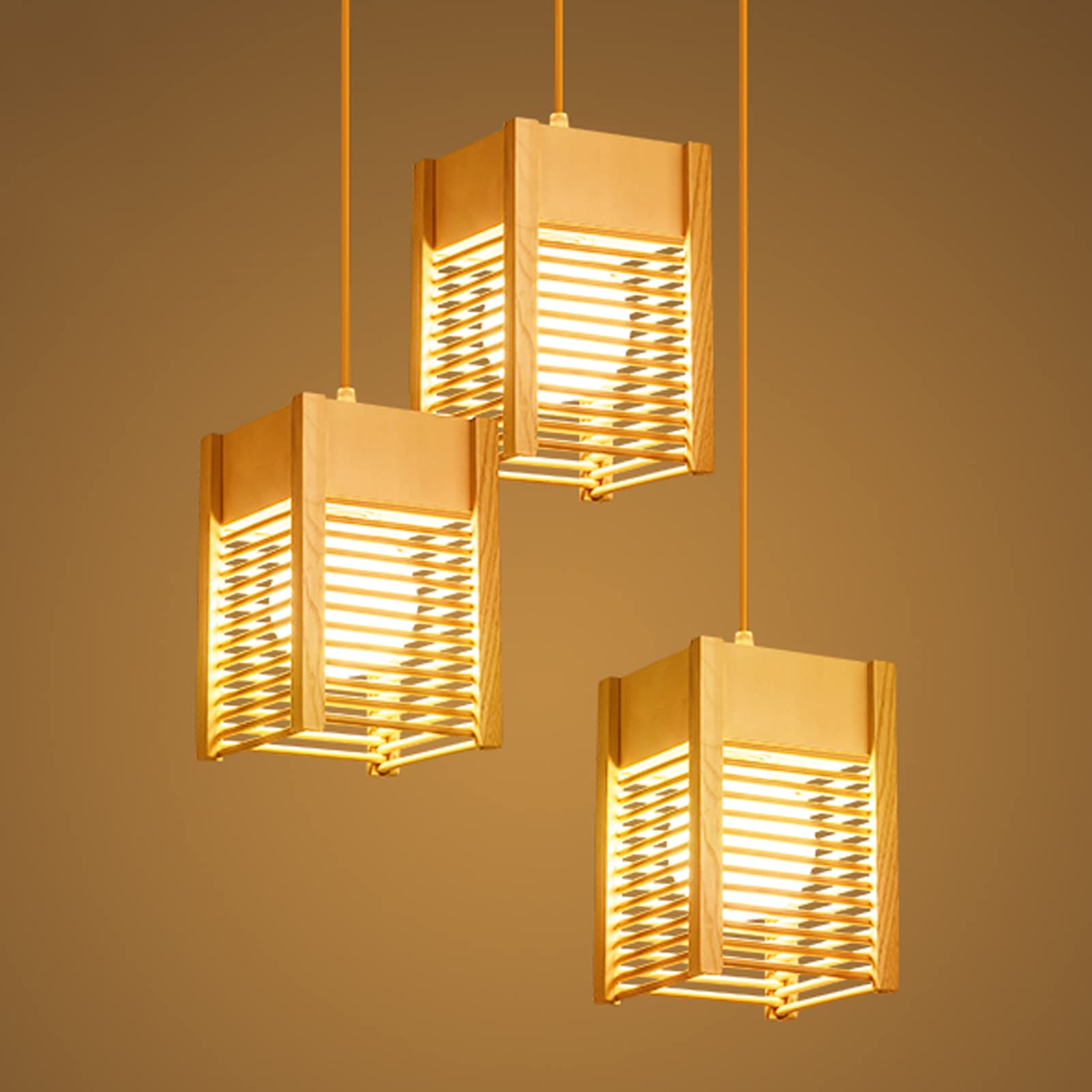 Lustre moderne et suspension rétro en bambou pour plafond de salle à manger et balcon