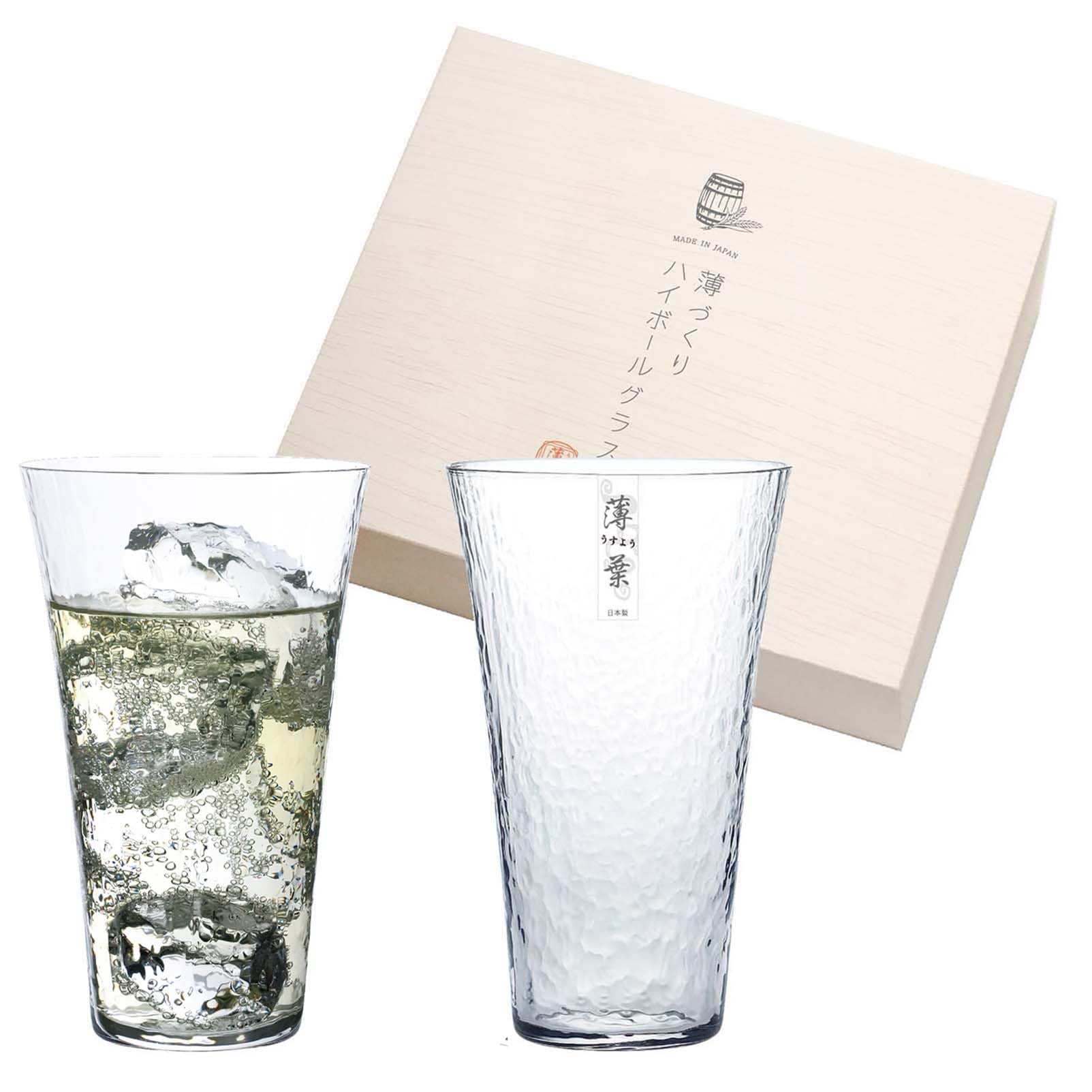 Toyo Sasaki Glass Enjoy Sake with Authentic Glass Set Thin Highball Glass Set G096-T339 [Made in Japan Pair Glass 435ml*2 For Those Who Like Alcohol] : Home & Kitchen