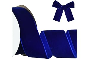 TONIFUL 2" Royal Blue Velvet Ribbon for Elegant Decorations and Gift Wrapping (10 Yards)