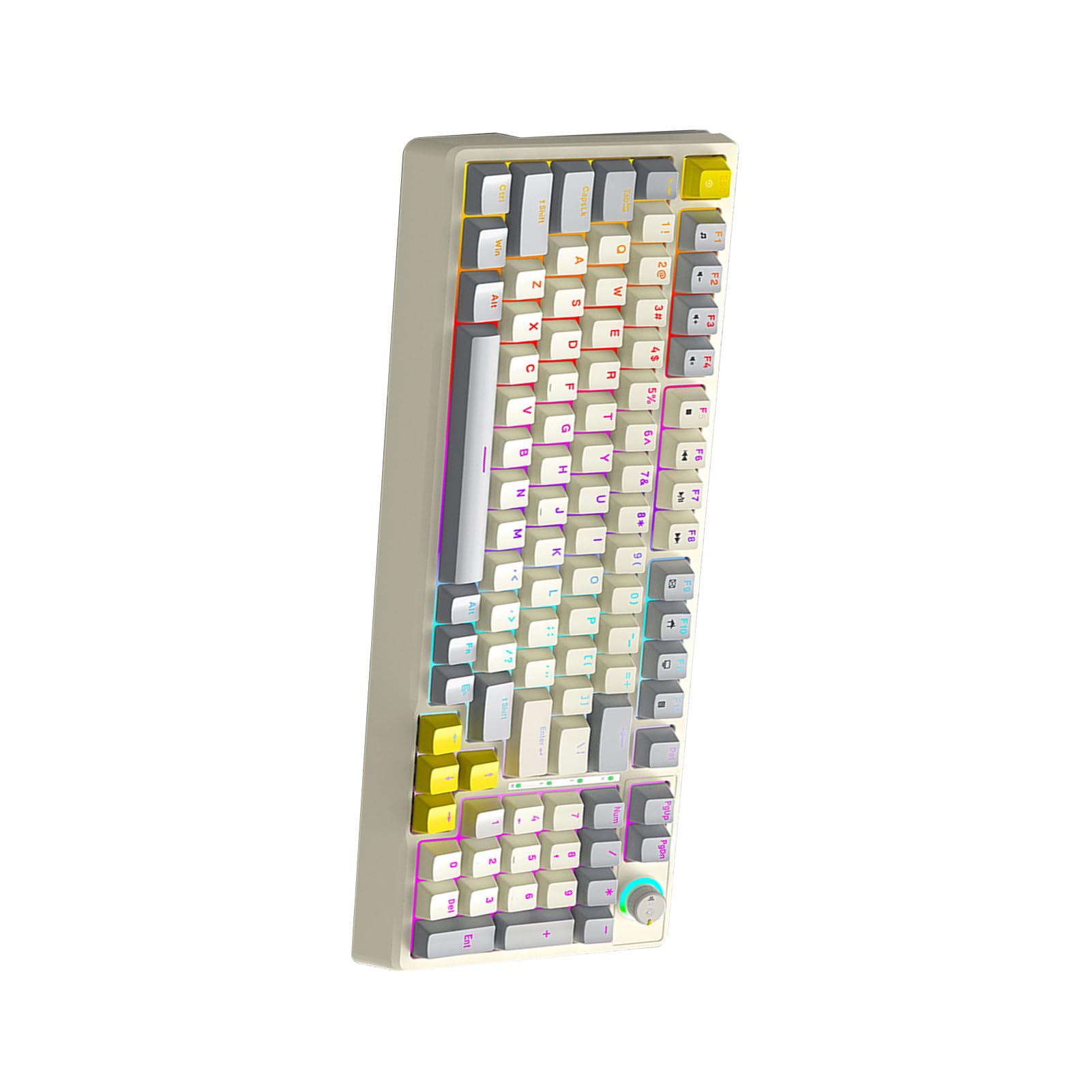 Generic Klawiatura Mechaniczna RGB z możliwością Wymiany Podczas Pracy, Niebieski Przełącznik do Pisania w Grach, Dynamiczne Oświetlenie, Ergonomiczna Konstrukcja na Komputer Stancjonarny, (Szary
