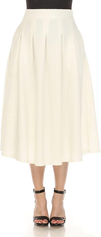 white mark Womens Flared Tweed Skirt