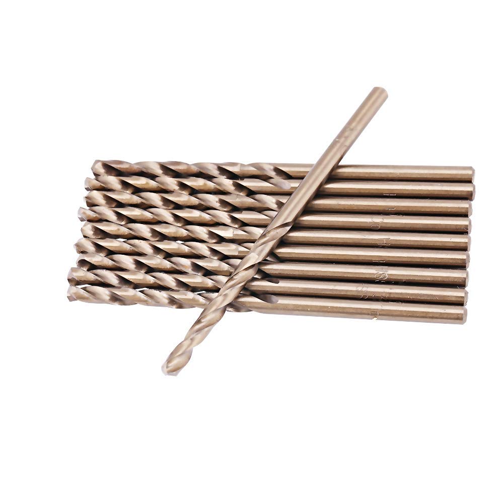 Juego de Brocas de Cobalto HSS M35, 10 Piezas, 1-5 mm, para Acero Inoxidable y Hierro Fundido 1,5 mm