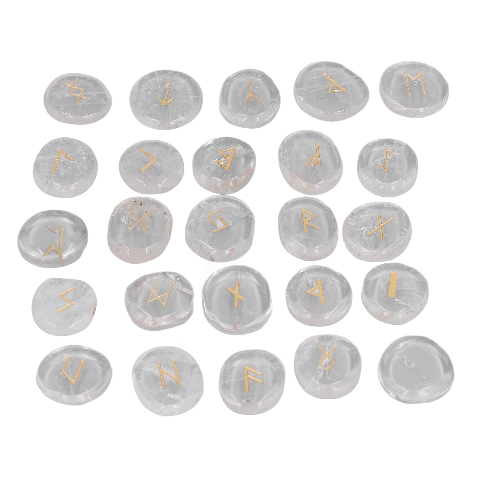 Conjunto de Piedras de Runa de Cristal de Energía Curativa, Piedra de Palma de Chakra para la Curación de Viajes Positivos, Altar de Brujería de Feng Shui con Decoración y Uso