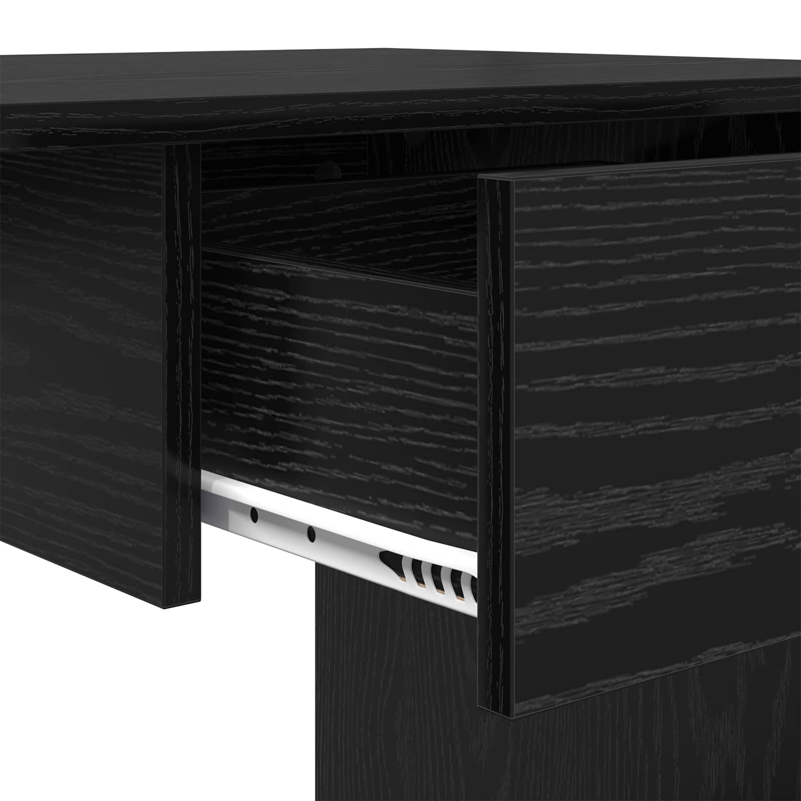 Scrivania in legno ingegnerizzato rovere nero 100x50x76 cm con cassetto, tavolo scrittoio per ufficio casa studio, postazione lavoro con ripiano stabile e design moderno salvaspazio