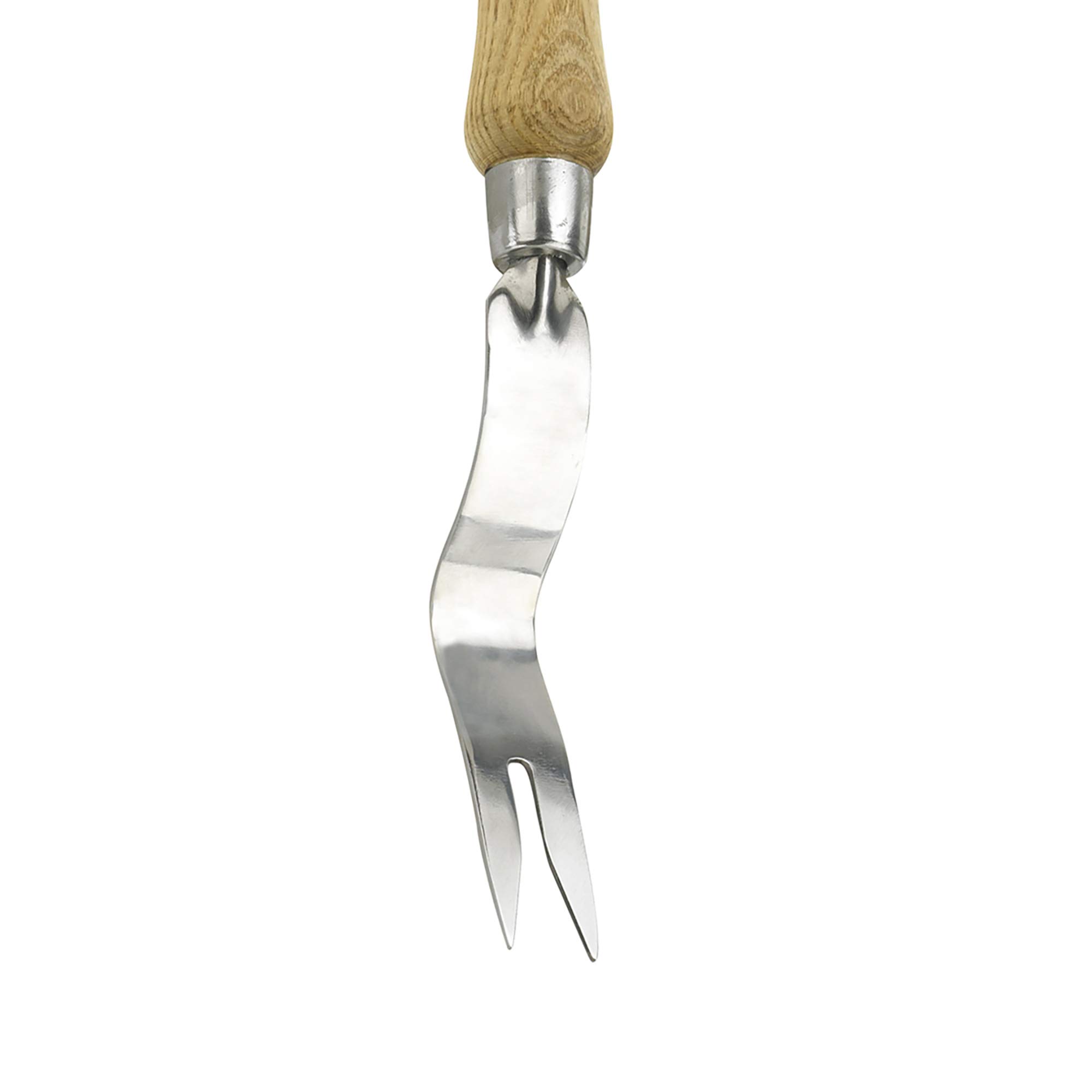 Kent & Stowe Langstiel Pendelhacke – Gartenhacke aus Edelstahl & Hand Wurzelstecher – Unkrautstecher aus Edelstahl für Gras- und Erdflächen, Unkrautentferner mit Stiel aus Eschenholz, Länge: 30 cm