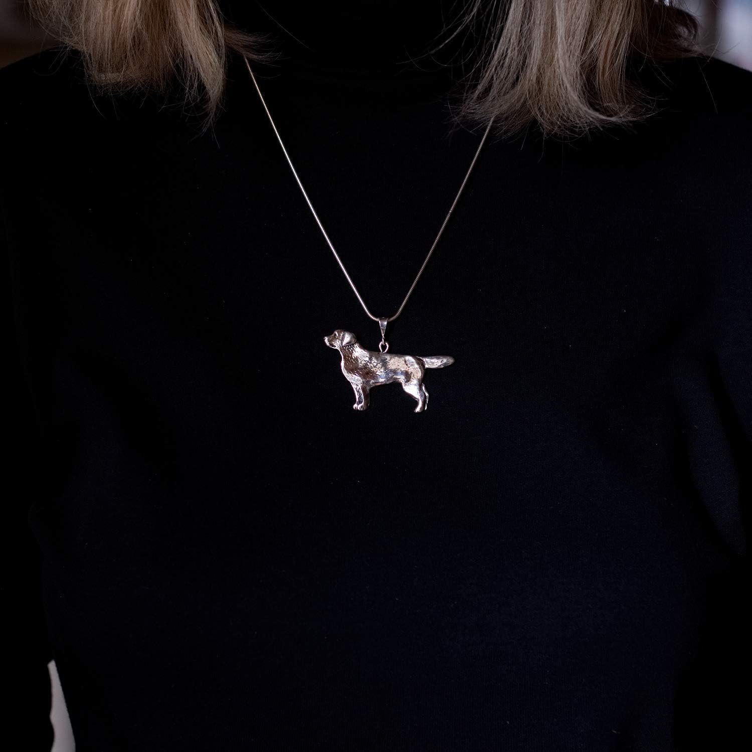 Sterling Silver Labrador Retriever Large Pendant