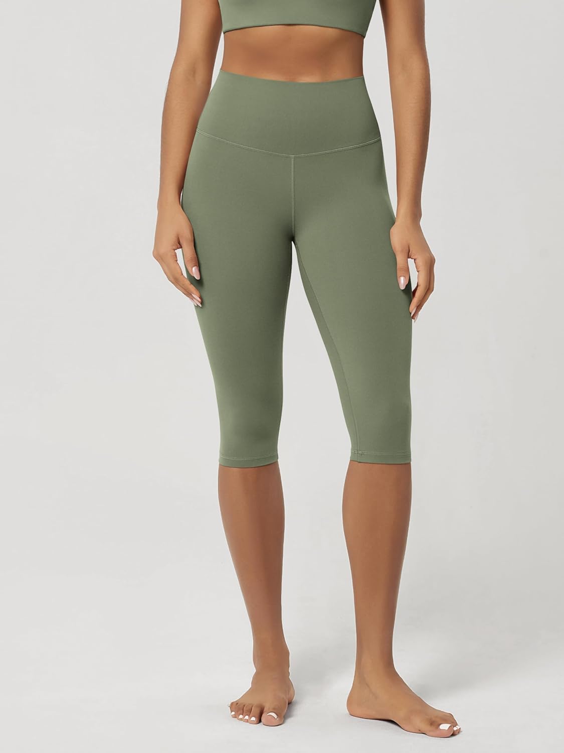 ODODOS 2-Pack Buttery Soft Lounge Yoga Capris for Women, 14" / 19" / 21" High Waist Capri Leggings