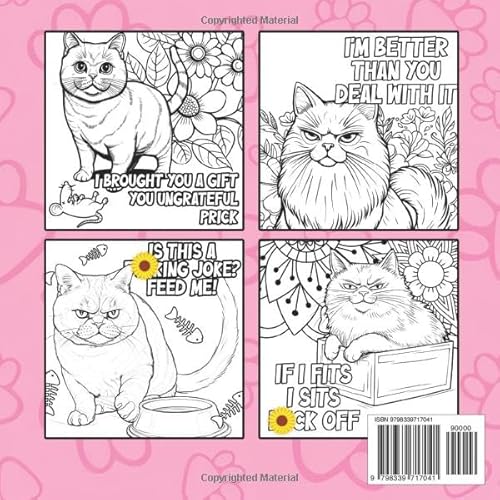 Independently Published Publishing, Dreamy Swearing Cats Coloring Book For Adults: Funny Kitty Memes Coloring Pages For Adult Relaxation And Stress Relief thumb #1