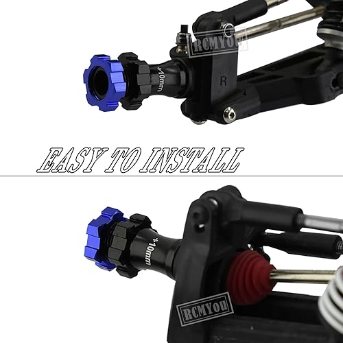 Miniatura 9 de Parte de mejoras de llave hexagonal de rueda de 0.472 in y 0.669 in para 110 Slash Rustler Stampede Bandit 4wd 2wd, adaptadores de cubo hexagonal de