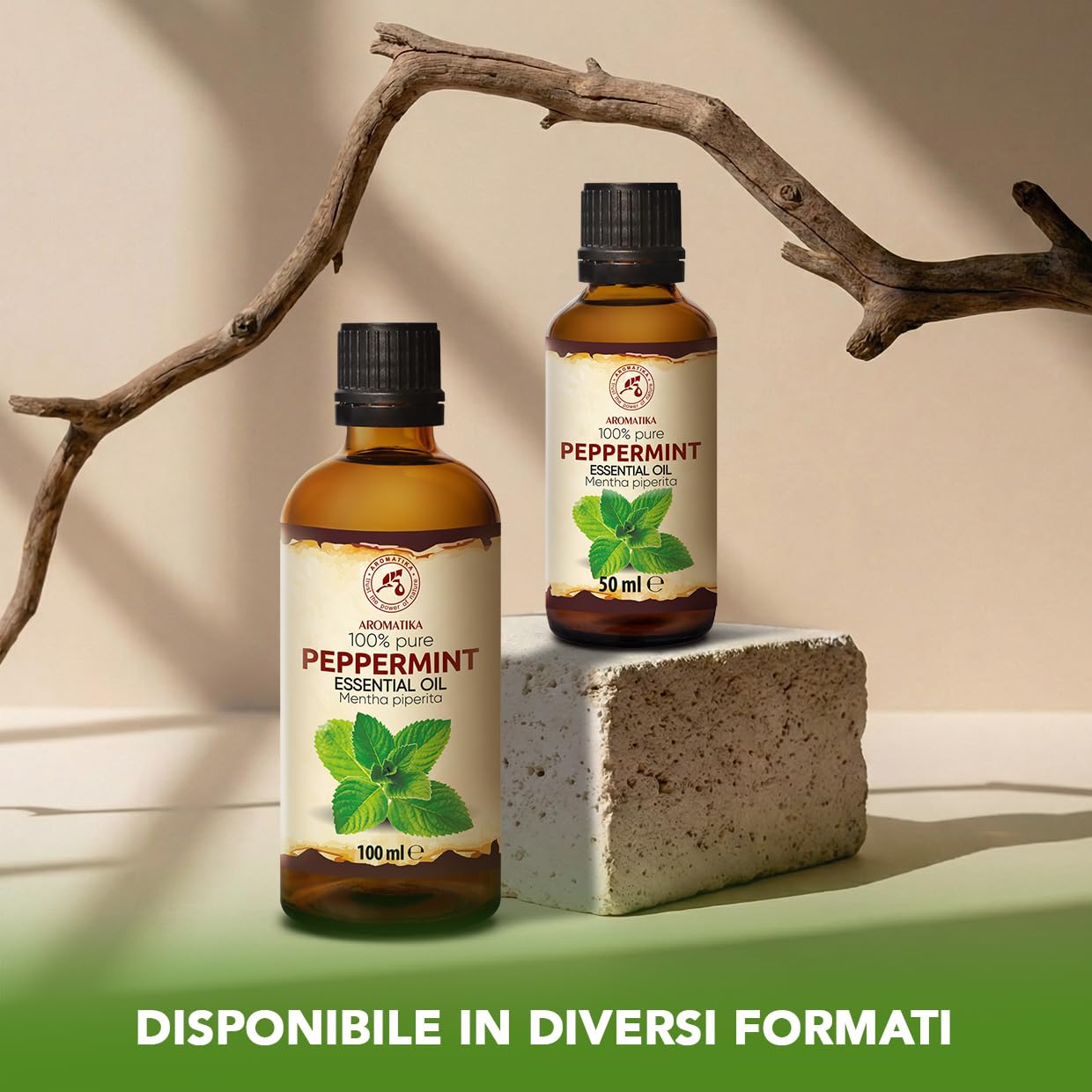 Olio essenziale di Menta Piperita 2x100 ml - Mentha Piperita - Naturale e Puro - Olio essenziali per Diffusori - Profumi per la Casa - Saponi e Candele - Sauna - Aroma Fresco - Aromaterapia