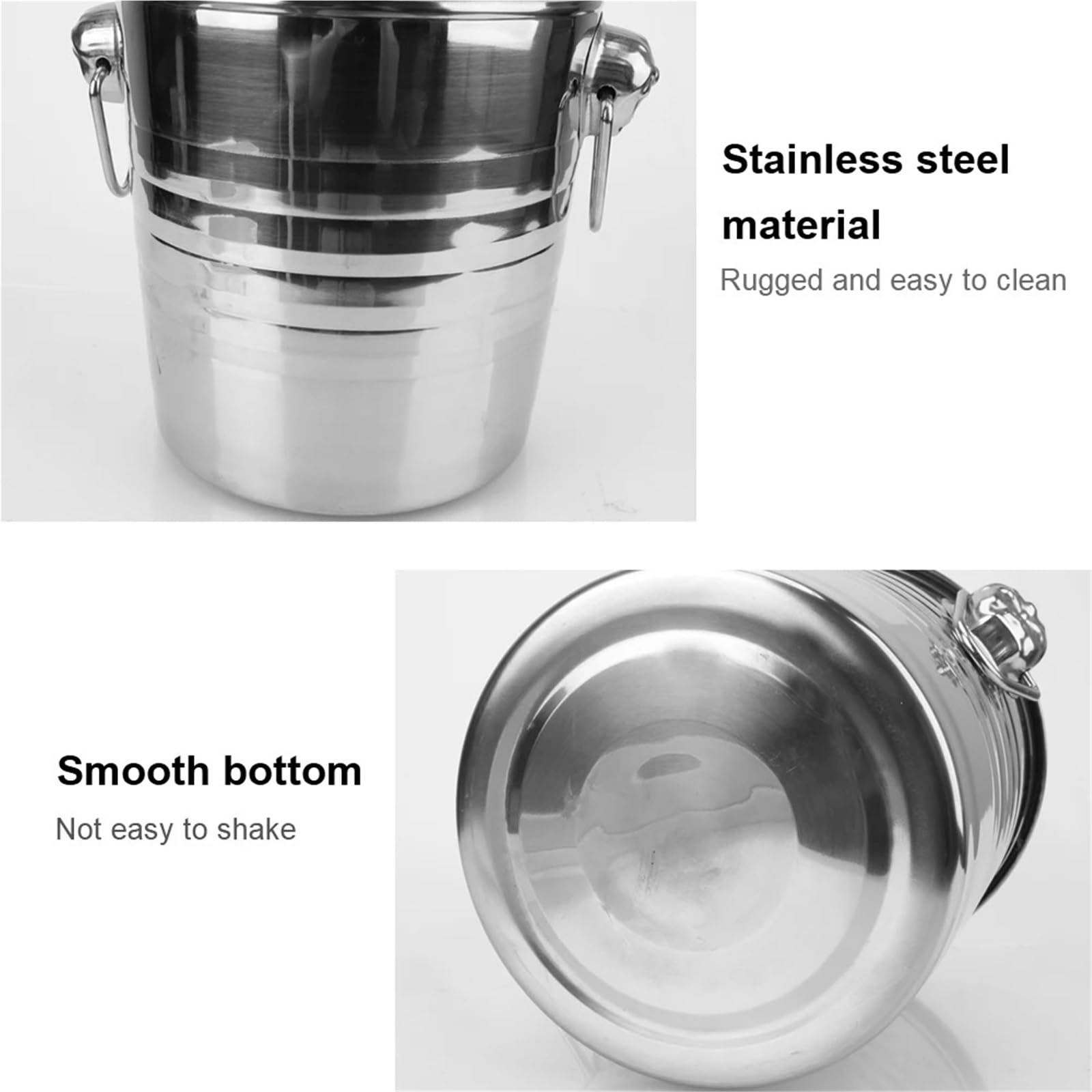 Secchio refrigerante for Birra e Vino, creatore di cubetti di Ghiaccio in Acciaio Inossidabile da 5 Litri for KTV Bar, Cucina, Bicchieri, Bicchieri for Champagne, Birra, Vino per Casa, Bar