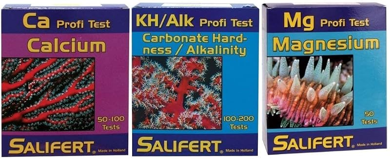 Kit de Teste de Alcalinidade, Cálcio e Magnésio para Aquário Salifert SALCORE