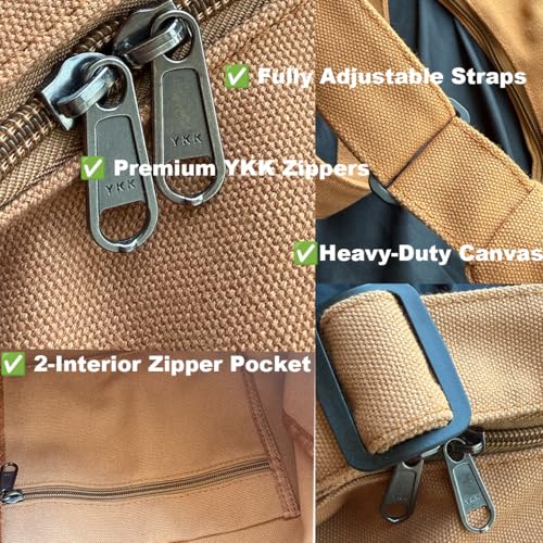 Tote bag multifuncional de canvas con correas ajustables miniatura 5