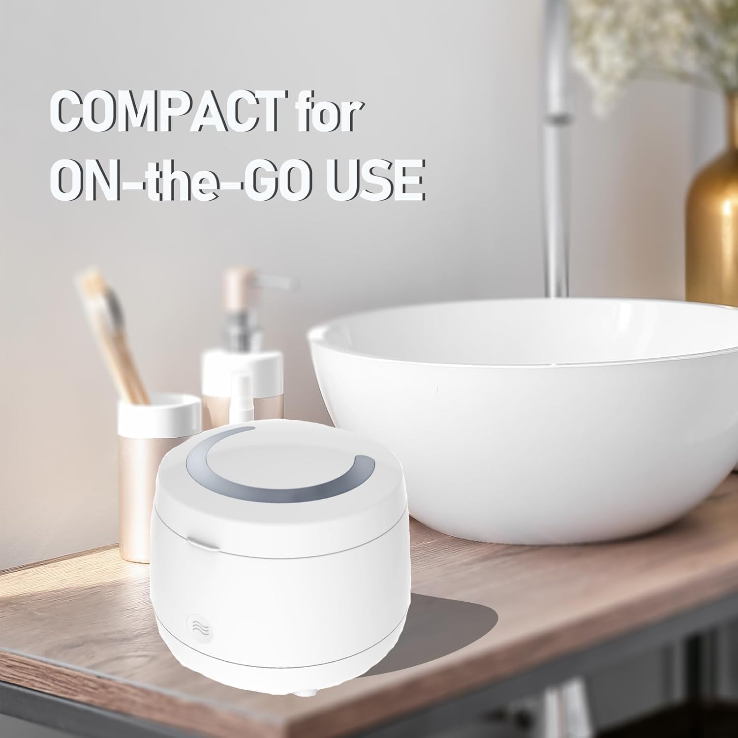 Limpiador ultrasónico para retenedores, protectores bucales, cabezales de cepillo de dientes, limpieza profunda de 3 minutos con un solo toque