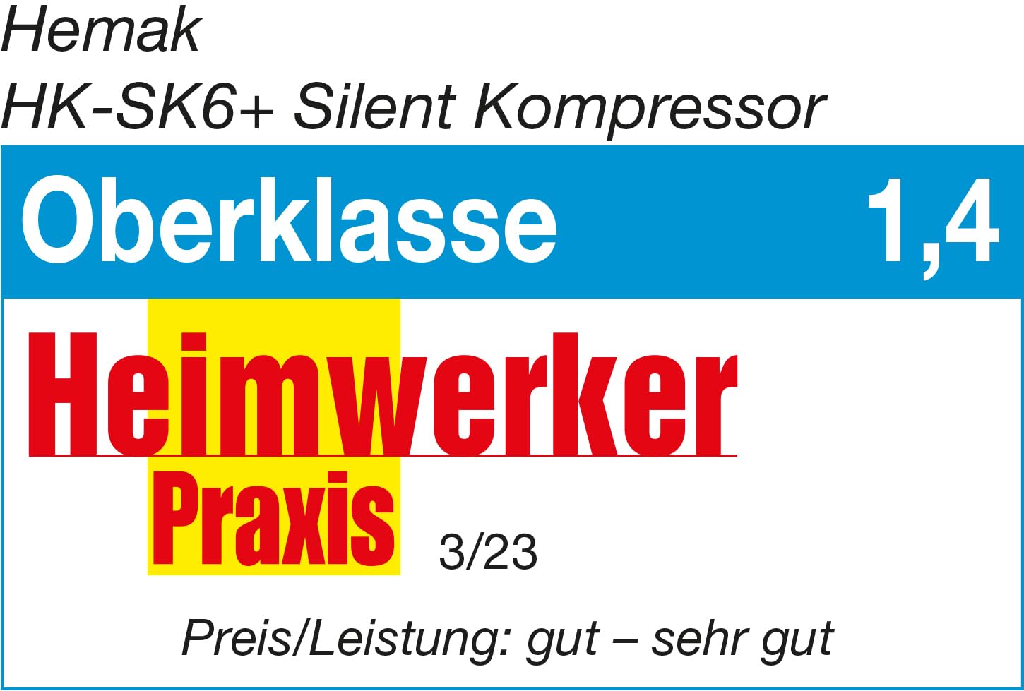 HK-SK6+ Silent Kompressor Flüster Druckluftkompressor Silent 8 Bar 6 L 1PS