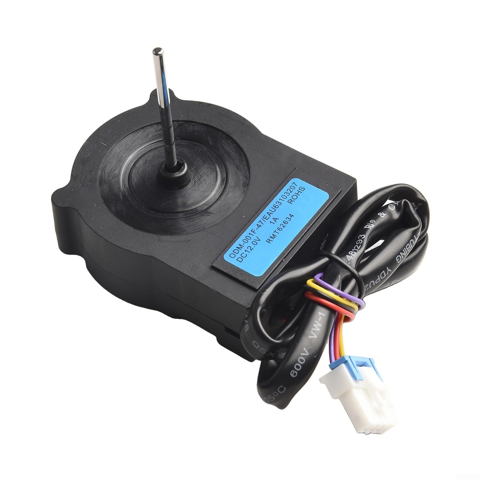 EAU63103207 Motore per ventola a condensatore per frigorifero, DC12V, plastica, 12 x 9 x 8 cm, nero, ricambio per sistemi di raffreddamento in cucina domestica