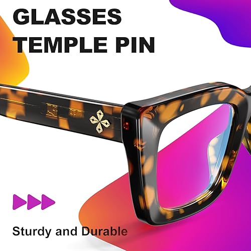 Miniatura 5 de VISOONE Lentes con bloqueo de luz azul TR90 con bisagra de resorte, diseño de ojo de gato, antirreflejos, para mujer CALIDA