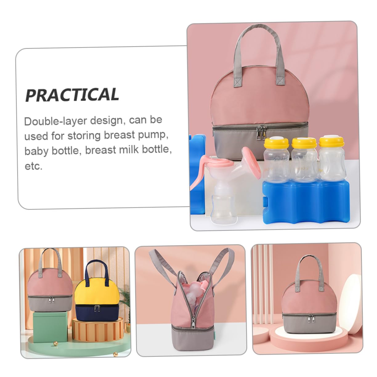 Abaodam 3pièces pour Conservation De Lait Maternel De Rangement Portable pour Transport De Lait Sorties Shopping Camping