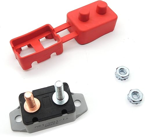 Miniatura 2 de HiSport Disyuntor de reinicio automático de 12 V a 24 V con perno de tapa para cargadores de batería, camiones, autobuses, automóviles eléctricos,