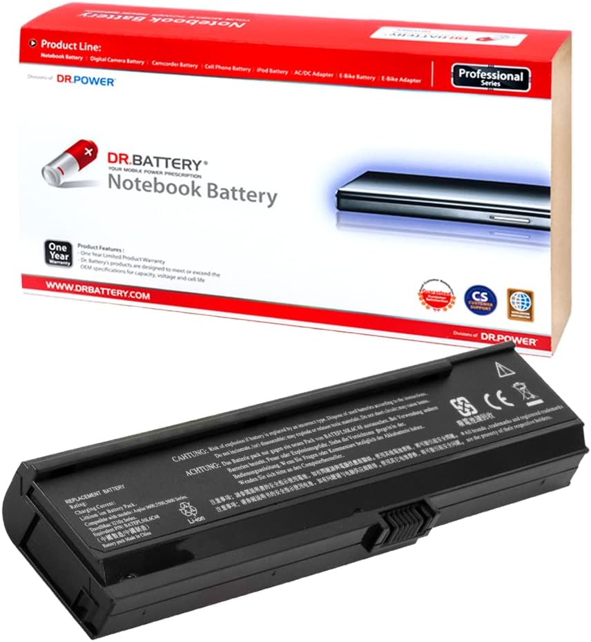 3UR18650Y-2-QC261 LIP6220QUPC SY6 CGR-B/6H5 Laptop Battery for Acer Aspire 3050 Series 3680 Series 5050 Series 5500 Series 5570 Series TravelMate 2480 Series 3260 Series [11.1V / 49Wh]