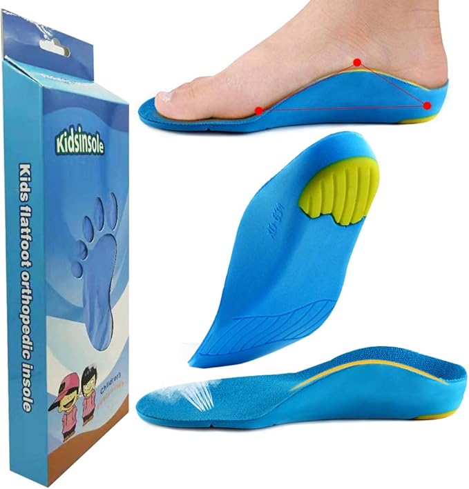 Bacophy Kids Orthotic Arch Support Shoe Insoles, Children Pu Cushioning