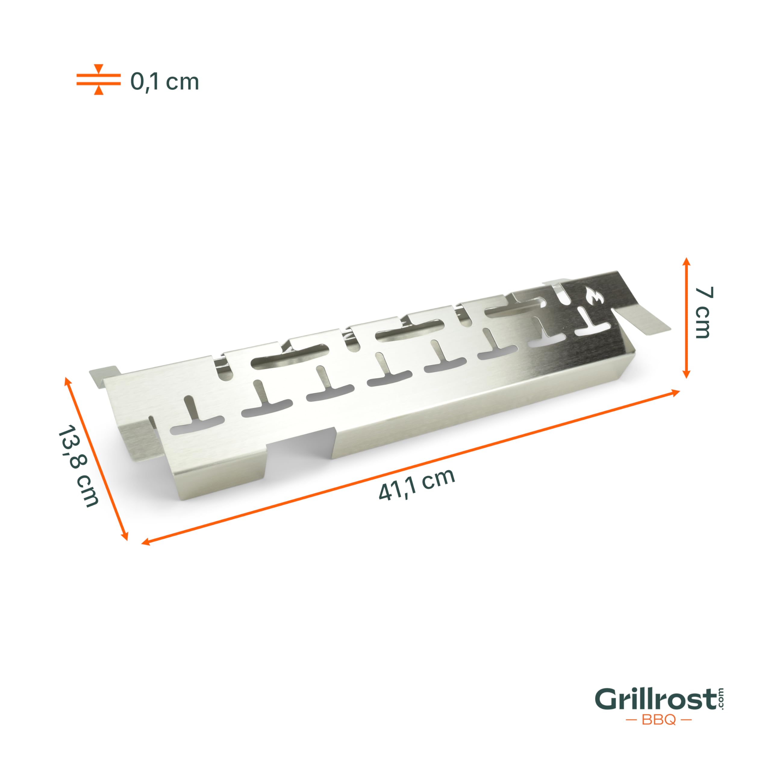 Grillrost.com Das Original Brennerabdeckung passend für Turbozone Enders - Kansas 3er Serie aus Edelstahl