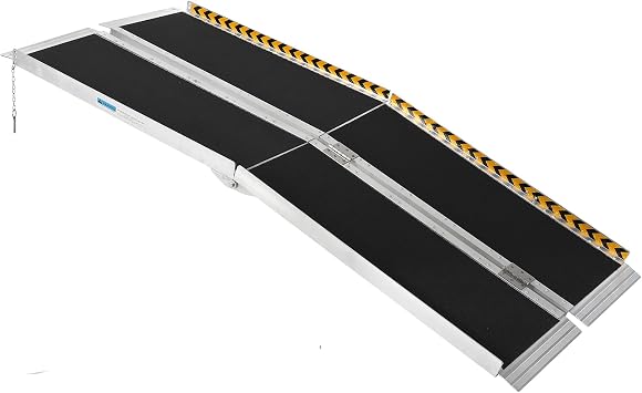 6FT Wheelchair Ramp, Portable Aluminum Wheel Chair Ramps with Non-Skid Surface, Folding Ramps and Reflective Strips for Wheelchairs for Homes, Scooter Ramp for Car, Doorways, Curbs, Stairs