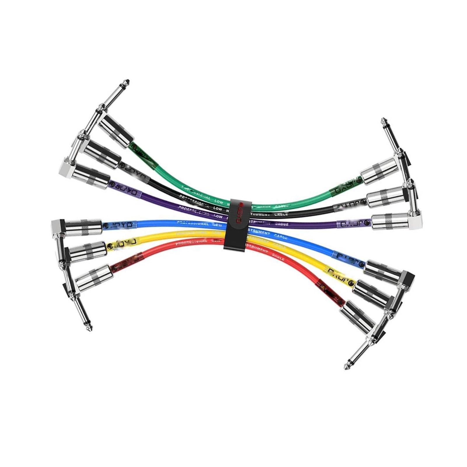 Akustikgitarrenkabel 6er-Pack Gitarren- Und Bass-Effektpedalkabel Mit 1/4-Zoll-Winkelsteckern