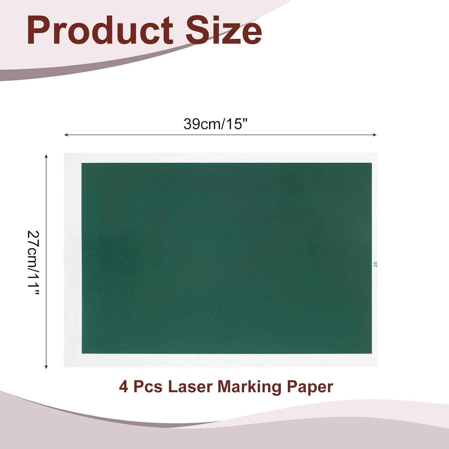 MECCANIXITY 4 Pcs Laser Engraving Paper, 15 x 11 Inch Laser Marking Paper, Green Laser Paper Blank for Metal, Ceramics, Glass, Fiber Laser Marking