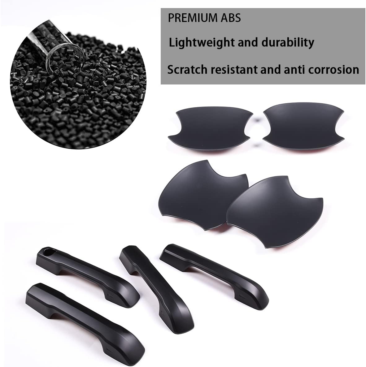 HAPPYHORSE Fit for Toyo-ta Tundr-a 2022-2023 Door Outer Handle Protector Cover Trim ABS car Accessories (Not Suitable for 2022 Tundra Limited) (Matte Black Combination) (YW-2274AB)