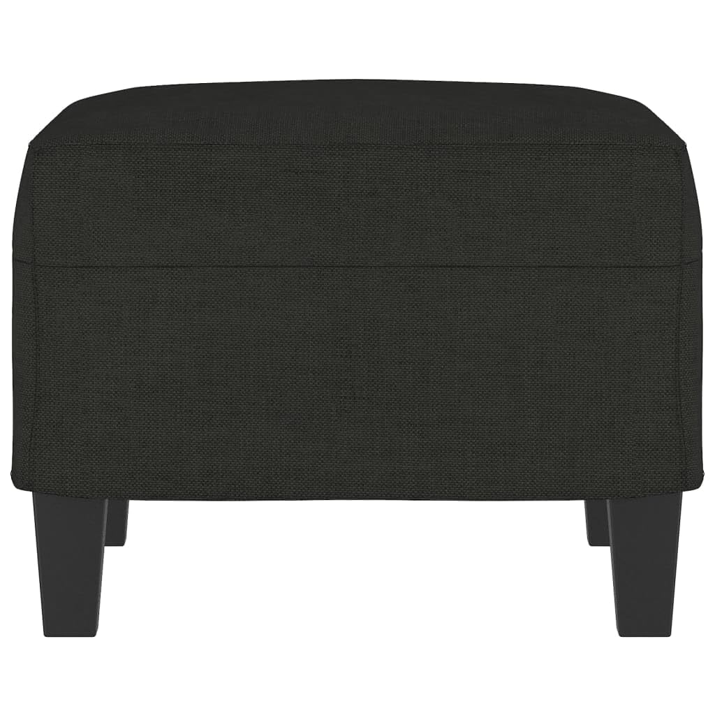 Fußhocker Schwarz 60x50x41 cm, Stoffbezug, Beistellhocker für Wohnzimmer, Schlafzimmer, Bequeme Fußablage