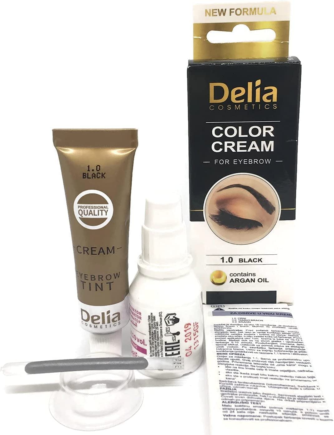 Tinte profesionales para cejas y pestañas profesionales, 16ml KIT Delia Negro/Marrón/Marrón Oscuro/Gris (Negro)