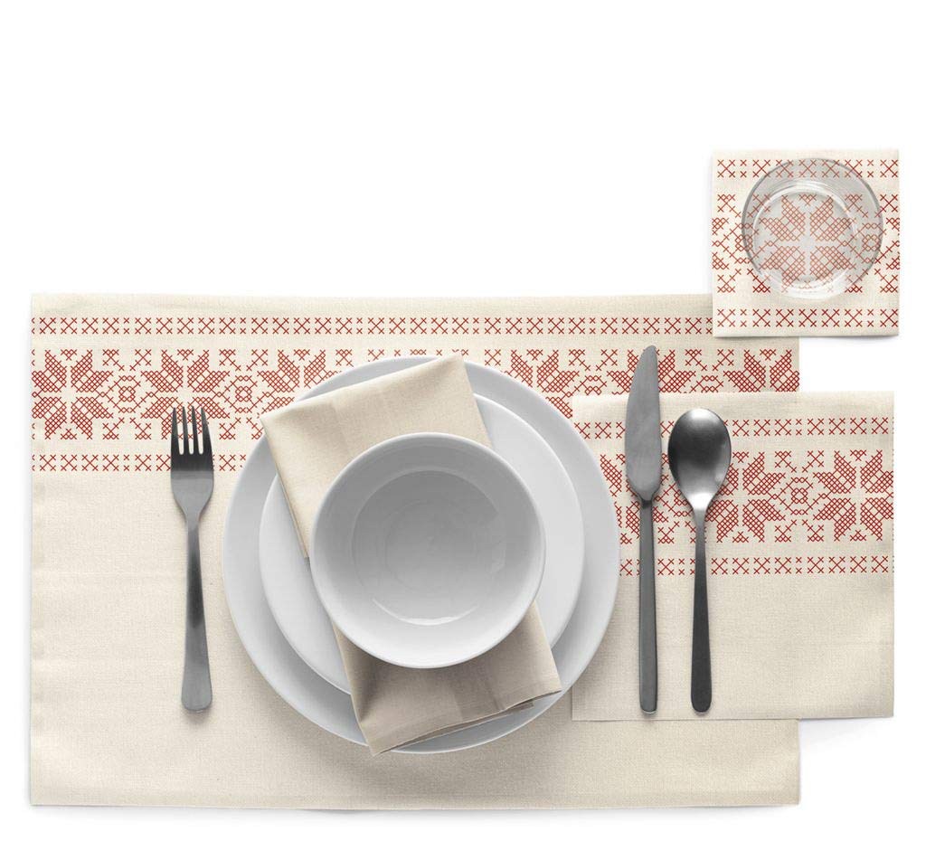 MY DRAP Cloth Washable and Reusable Dinner Napkin - 12.6 x 12.6 in (6 Per Roll, Recycled Cotton Christmas Jumper)