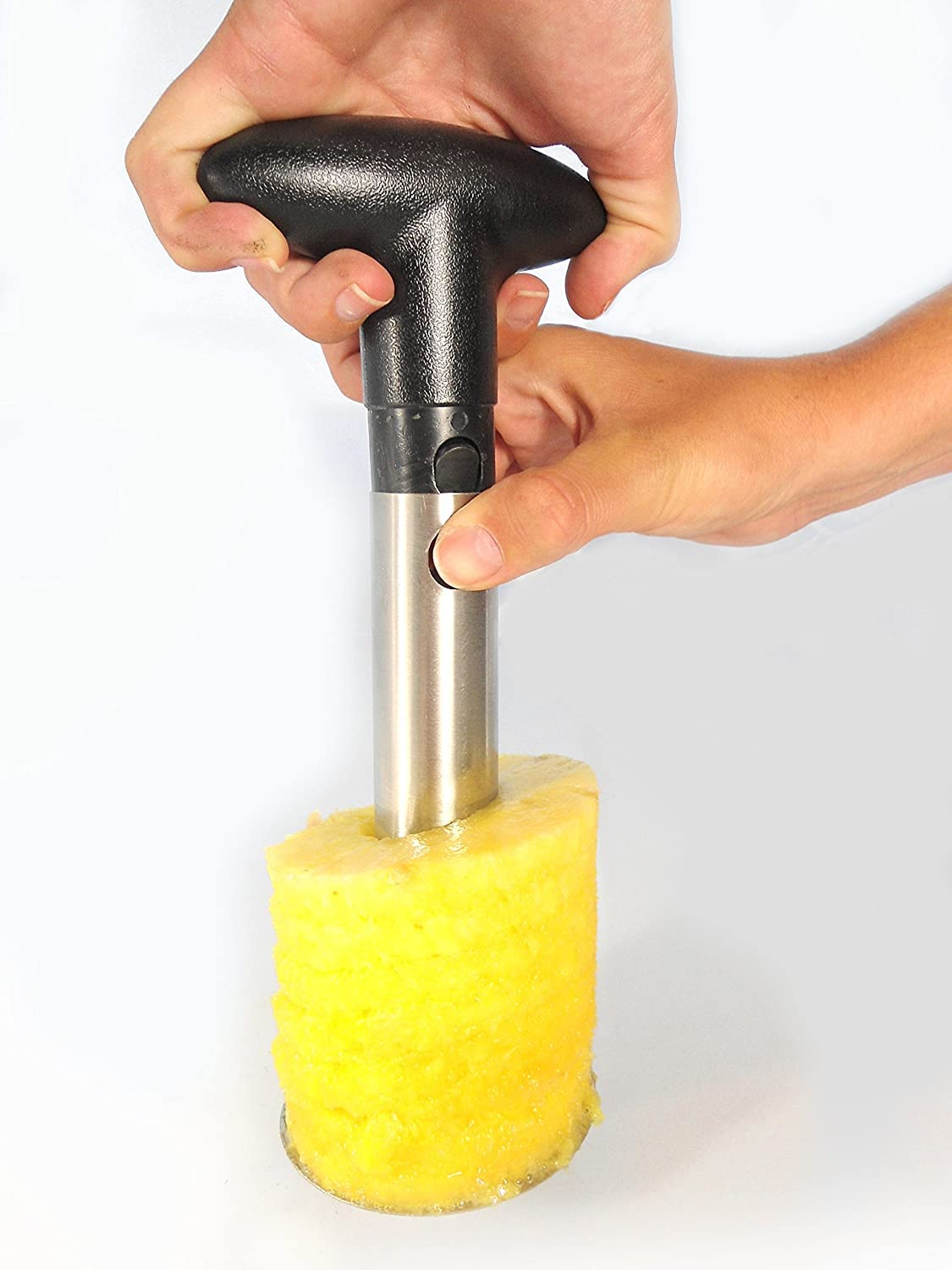 Taglia Ananas in Acciaio Inox con Manico Rimovibile | Sbuccia Ananas Affettatrice per Rimuovere il Torsolo
