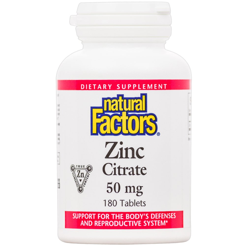 Natural Factors Zinc Citrate 50 mg 180 Tablets