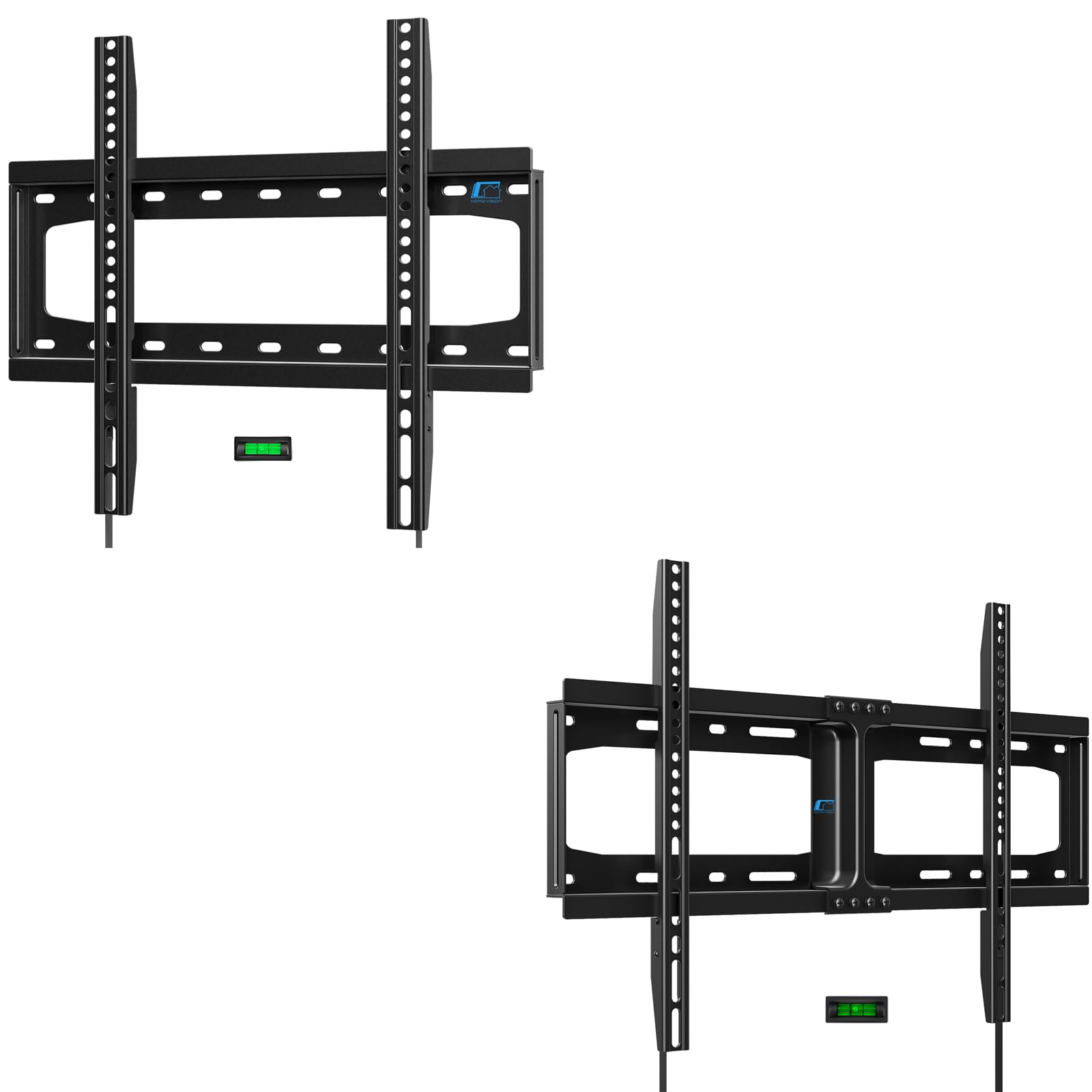 HOME VISION TV Wall Mount Fixed for Most 26"-55" TVs and Heavy Duty Fixed Wall Mount for Most 32"-75" TVs Bundle, Max VESA 600x400mm, Supports up to 165lbs and 99lbs