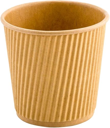 Miniatura 5 de Vasos de café de papel aislado de pared corrugada, 4 oz , 4 onza, Kraft